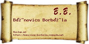 Bánovics Borbála névjegykártya